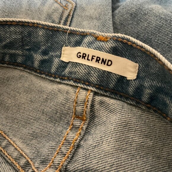 GRLFRND Helena Embroidered Button Fly Cropped Jeans Chelsea Hotel sz.25 - Picture 5 of 10